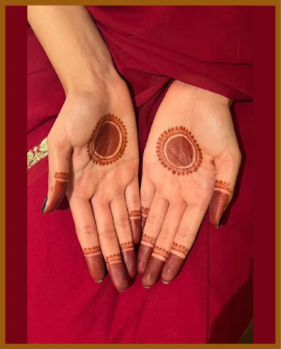 Minimal Front Hand Mehndi Design With Simple Mandala
